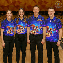 Load image into Gallery viewer, Custom Neon Funny Squirrel Bowling Shirt for Women Bowling Team Jersey Polo &amp; Quarter-Zip Bowling Outfit QZT981