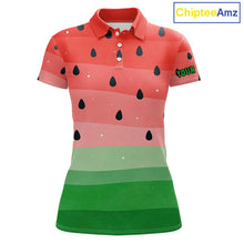 Load image into Gallery viewer, Watermelon Polo Shirt, Funny Womens Golf Polo Shirts Custom Golf Attire For Ladies, Golf Gifts NHN0152