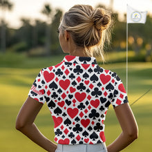 Load image into Gallery viewer, Poker Womens Golf Polo Shirt Custom Name Funny Golf Top For Team, Golfer Gift For Ladies NHN0189