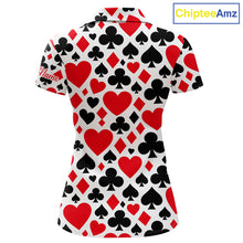 Load image into Gallery viewer, Poker Womens Golf Polo Shirt Custom Name Funny Golf Top For Team, Golfer Gift For Ladies NHN0189