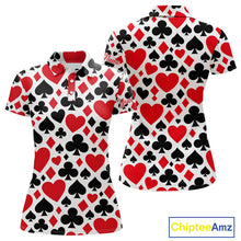 Load image into Gallery viewer, Poker Womens Golf Polo Shirt Custom Name Funny Golf Top For Team, Golfer Gift For Ladies NHN0189