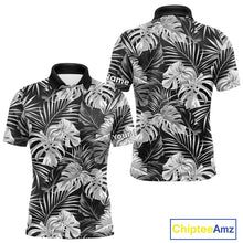 Load image into Gallery viewer, Mens Golf Polo Shirt Retro Floral Pattern Tropical Leaves Custom Team Golf Shirt, Golf Gifts NHN0190