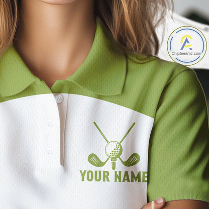 Funny Green Womens Golf Polo Shirt Custom Name Poodle Patriotic Dog Golf Shirts Personalized NHN0079
