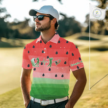 Load image into Gallery viewer, Watermelon Polo Shirt For Women Men, Heartbeat Couple Matching Golf Polo Shirt Custom Valentines Outfit NHN0148