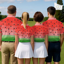 Load image into Gallery viewer, Watermelon Polo Shirt For Women Men, Heartbeat Couple Matching Golf Polo Shirt Custom Valentines Outfit NHN0148