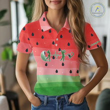 Load image into Gallery viewer, Watermelon Polo Shirt For Men Women, Heartbeat Couple Matching Golf Polo Shirt Custom Valentines Outfit NHN0148