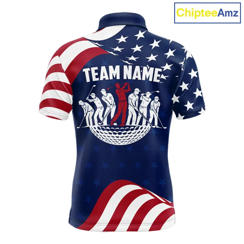 Funny Mens Golf Polo Shirt Custom Name American Flag Polo Shirt, 250 Years Of Freedom Patriotic Gift NHN0173