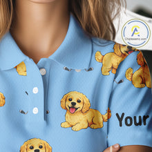 Load image into Gallery viewer, Womens Golf Polo Shirt Custom Funny Cockapoo Pattern Team Ladies Golf Tops, Dog Lover Gift NHN0209