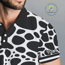 Load image into Gallery viewer, Mens Golf Polo Shirt Custom White Animal Mix Leopard Skin Prints Pattern Team Golf Tops, Golf Gift NHN0230