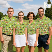 Load image into Gallery viewer, Funny Green Frog Pattern Womens Golf Polo Shirts Custom Golf Attire For Ladies, Golfer Gift NHN0146