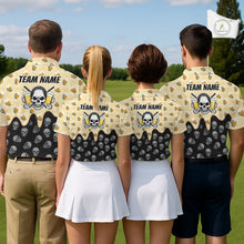 Load image into Gallery viewer, Mens Golf Polo Shirt Beer Skull Golf Pattern Custom Team Golf Tops For Men, Funny Golf Gifts NHN0200