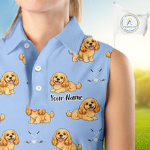 Load image into Gallery viewer, Funny Cocker Spaniel Womens Sleeveless Golf Polo Shirt Custom Team Ladies Golf Tops, Dog Lover Gift Nhn0210