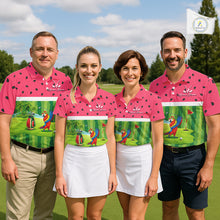 Load image into Gallery viewer, Funny Womens Golf Polo Shirt Custom Watermelon Tropical Pattern, Parrot Golf Shirts For Team NHN0183