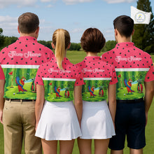 Load image into Gallery viewer, Funny Womens Golf Polo Shirt Custom Watermelon Tropical Pattern, Parrot Golf Shirts For Team NHN0183