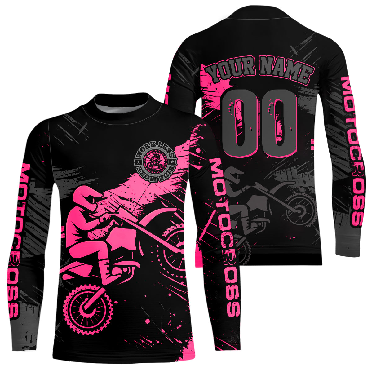 Custom Pink Motocross Racing Jersey for Kid Women Men Personalized Dirt Bike Shirts XM425