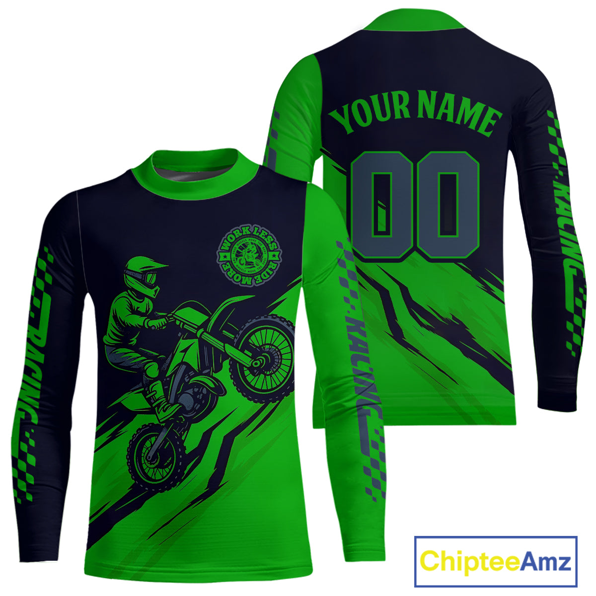 Green Motocross Jersey Custom for Men Women Kid Dirt Bike Shirts Motorcycle Shirt XM434