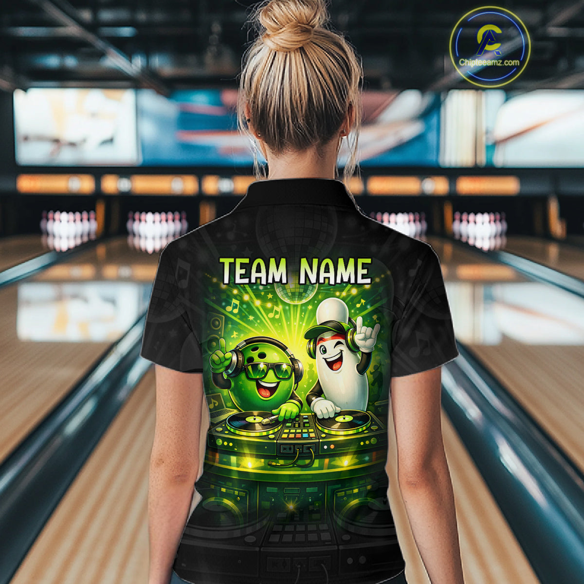 Custom Funny Music Bowling Jersey for Women Bowling Team Shirts Bowling League Polo & 1/4 Zip HNT495