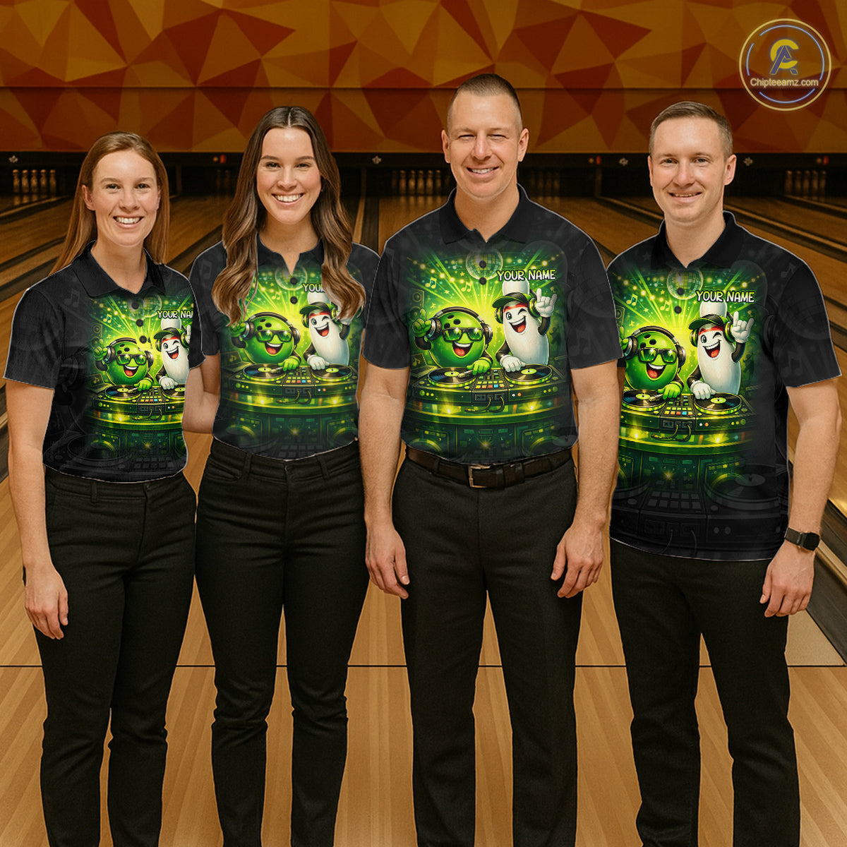 Custom Funny Music Bowling Jersey for Women Bowling Team Shirts Bowling League Polo & 1/4 Zip HNT495