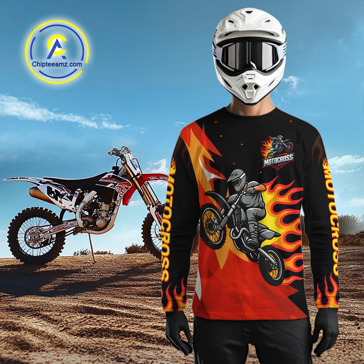Flaming Motocross Racing Jersey Custom for Women Kid Men Dirt Bike Off road Shirt XM470