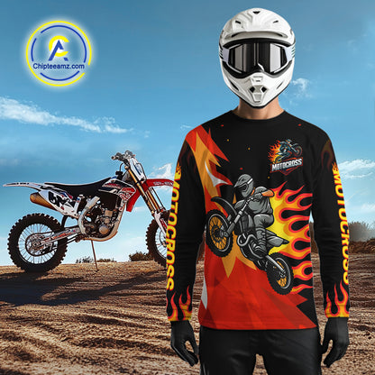 Flaming Motocross Racing Jersey Custom for Women Kid Men Dirt Bike Off road Shirt XM470