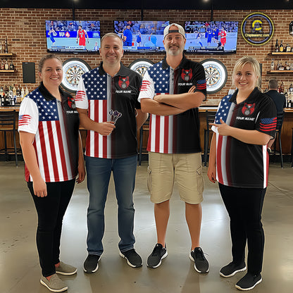Custom American Flag Eagle Darts Shirt for Women Darts Team Jerseys Dartboard Shirt Dart League NNT268