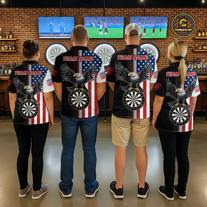 Custom American Flag Eagle Darts Shirt for Women Darts Team Jerseys Dartboard Shirt Dart League NNT268