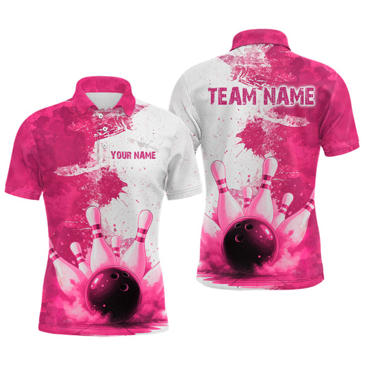 Orange Bowling Shirts for Women Men Custom Bowling Polo & 1/4 Zip Shirt for Team MBL220