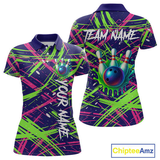 Custom Bowling Shirts for Team Women Men Custom Bowling Polo and 1/4 Zip Shirt MBL227