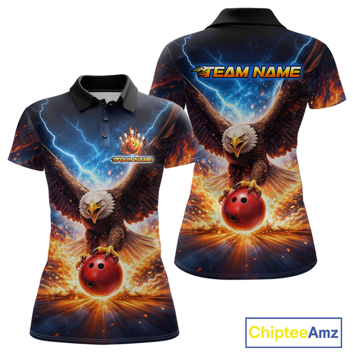 Personalized Thunder Eagle Bowling Jersey for Women Bowling Team Shirts Bowling League HNT485