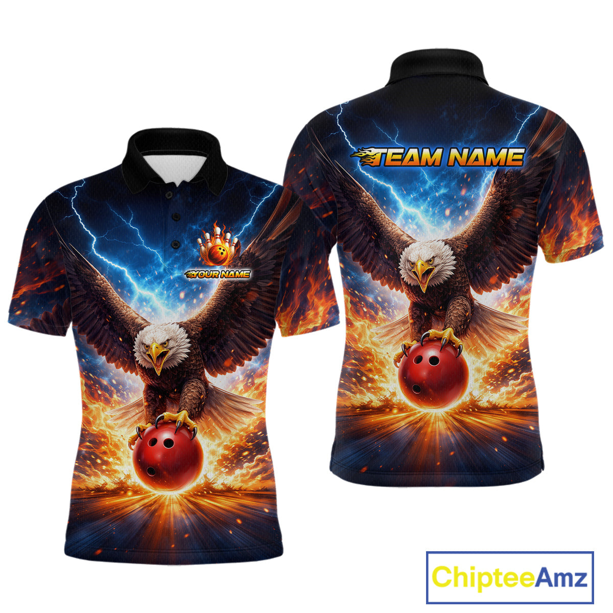 Personalized Thunder Eagle Bowling Jersey for Men Bowling Team Shirts Bowling League HNT485