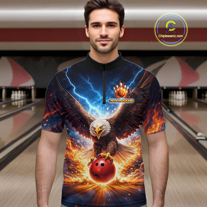 Personalized Thunder Eagle Bowling Jersey for Men Bowling Team Shirts Bowling League HNT485