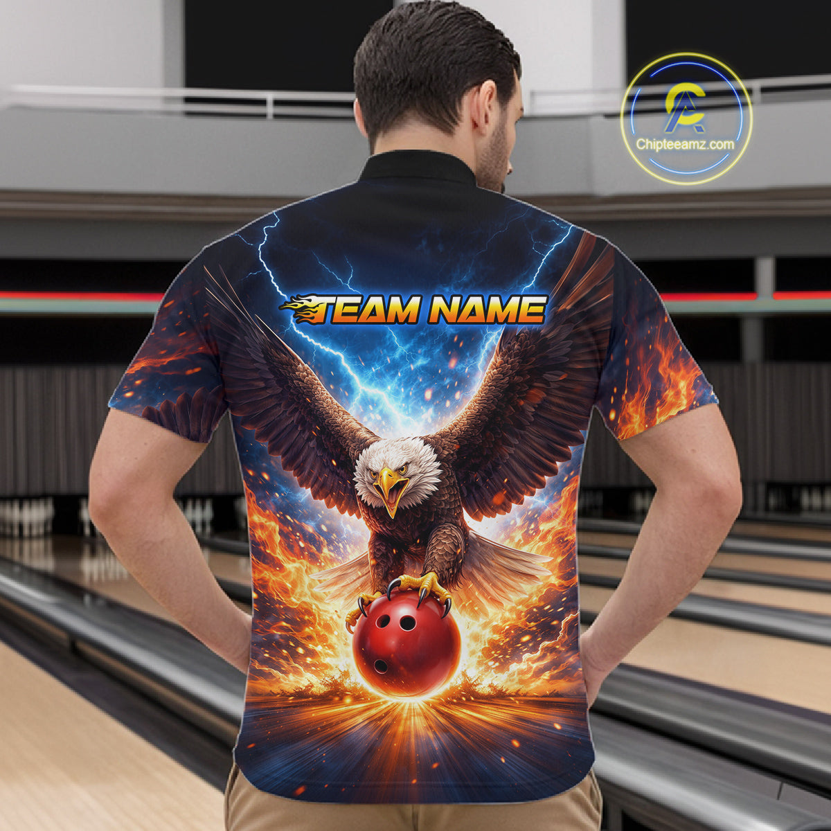 Personalized Thunder Eagle Bowling Jersey for Men Bowling Team Shirts Bowling League HNT485