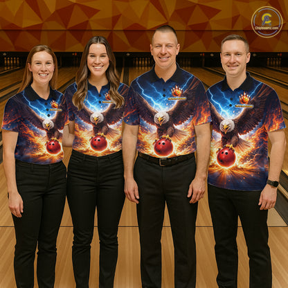 Personalized Thunder Eagle Bowling Jersey for Men Bowling Team Shirts Bowling League HNT485