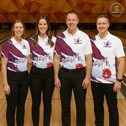 Custom Funny Angry Bowling Jersey for Men Bowling Team Shirts Bowling League Polo & 1/4 Zip HNT486