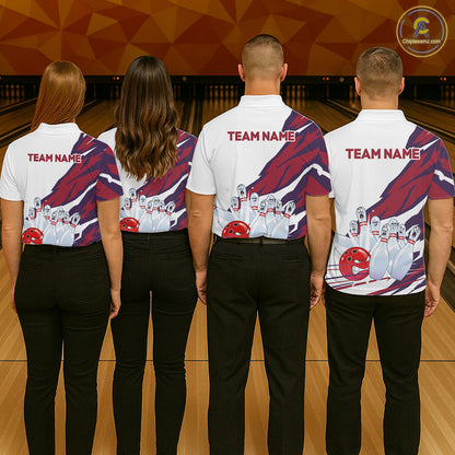 Custom Funny Angry Bowling Jersey for Women Bowling Team Shirts Bowling League Polo & 1/4 Zip HNT486