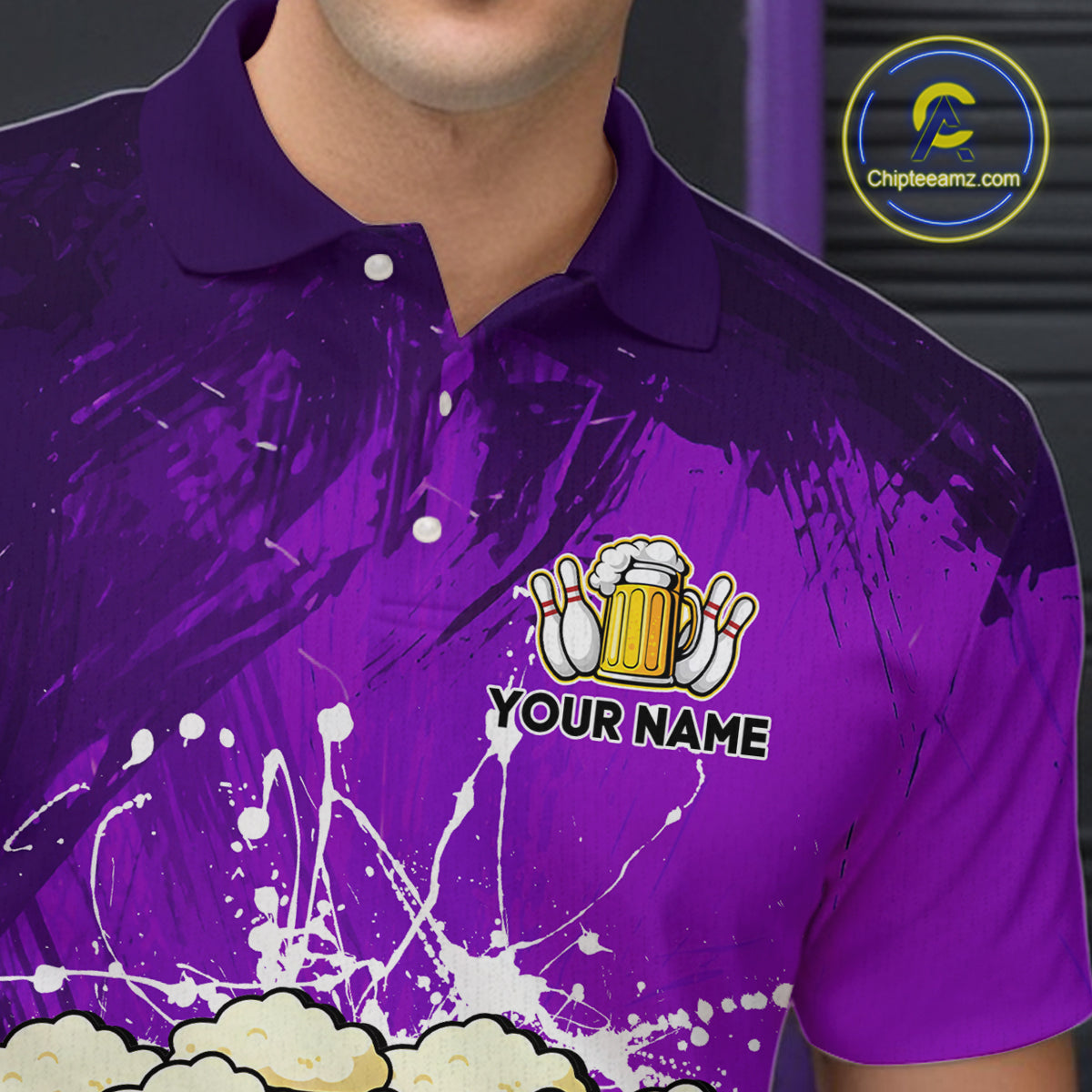 Beer Bowling Shirts Team Women Men Custom Purple Bowling Jersey Bowl League MBL249