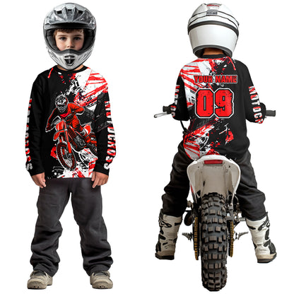 Red Motocross Jersey Kids Women Men Custom Dirt Bike Shirts Motorcycle Shirt XM495