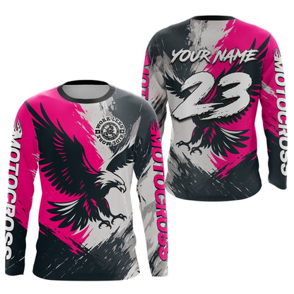 Pink Eagle Custom Motocross Racing Jersey Kid Women Men Dirt Bike Shirts Riding Shirt XM421