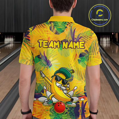 Funny Banana Bowling Shirts Team Men Women Bowling Jerseys Bowling Polo 1/4 Zip MBL213