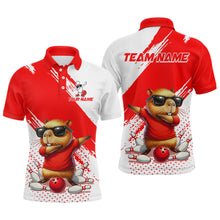 Load image into Gallery viewer, Funny Squirrel Bowling Shirts Team Men Women Bowling Jerseys Red Bowling Polo 1/4 Zip MBL215