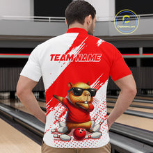 Load image into Gallery viewer, Funny Squirrel Bowling Shirts Team Men Women Bowling Jerseys Red Bowling Polo 1/4 Zip MBL215