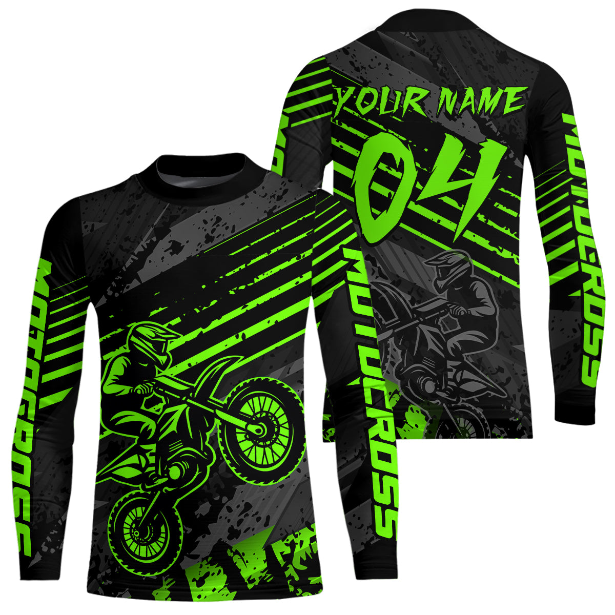 Green Custom Motocross Racing Jersey for Men Women Kid Dirt Bike Shirts Riding Shirt XM444