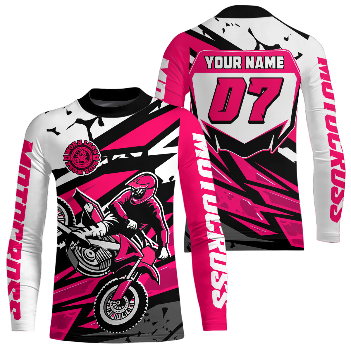 Pink Motocross Racing Jersey for Men Women Kid Custom Dirt Bike Shirts Riding Shirt XM446