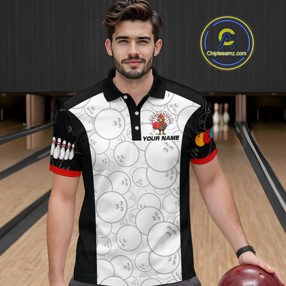Funny Turkey Bowling Shirts for Women Men Team Bowling Jerseys for Thanksgiving MBL177