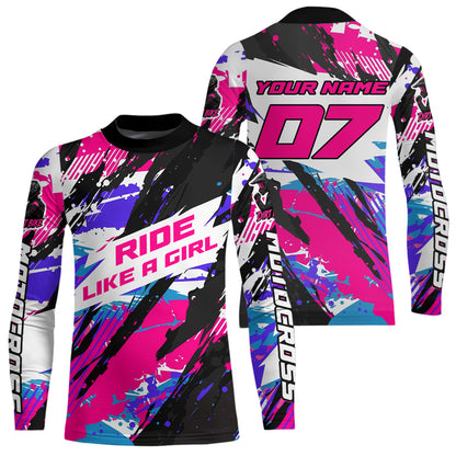 Custom Pink Motocross Racing Jersey Women Kid Men Adult Dirt Bike Off road Shirt XM469