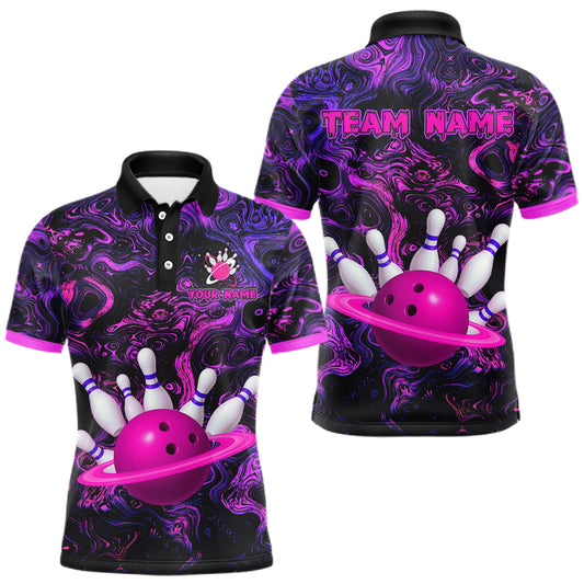 Purple Custom Bowling Shirts for Women Men Team Bowling Jersey Polo & 1/4 Zip Shirt MBL222