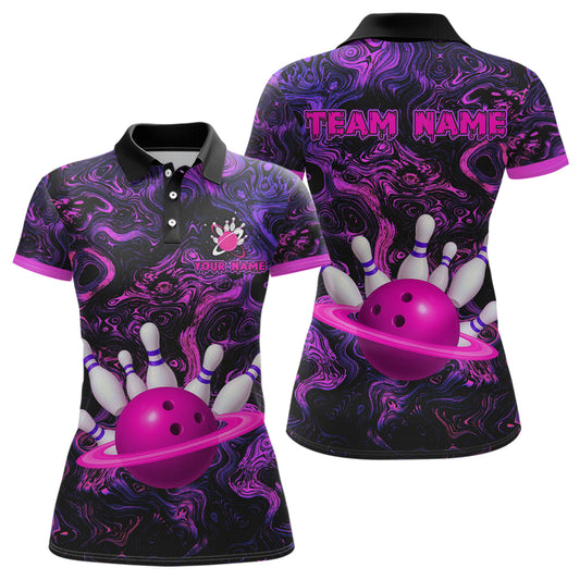 Purple Custom Bowling Shirts for Women Men Team Bowling Jersey Polo & 1/4 Zip Shirt MBL222