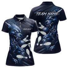 Load image into Gallery viewer, Wolf Bowling Shirts for Team Women Men Custom Blue Wolf Bowling Polo&amp;1/4 Zip MBL192
