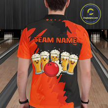 Load image into Gallery viewer, Funny Beer Bowling Shirts Orange for Women Men Team Bowling Polo &amp; 1/4 Zip Shirts MBL251