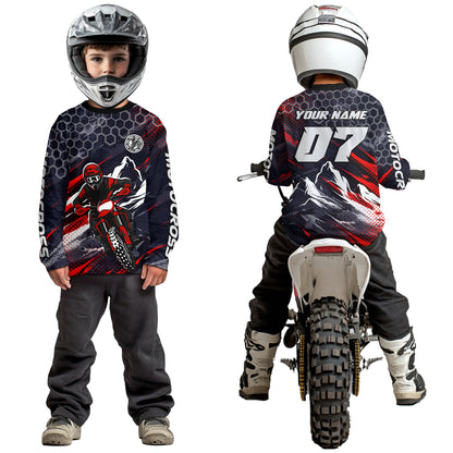Red Motocross Racing Jersey for Kids Women Men Dirt Bike Shirts Motorcycle Riding Shirt XM493